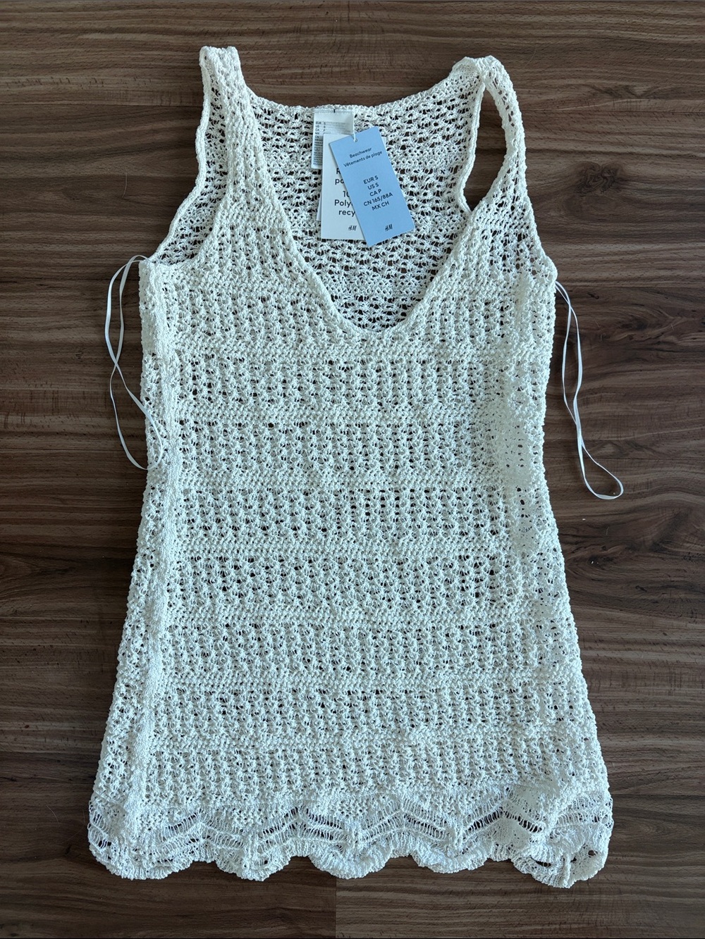 Women’s Cream Crochet Swim Cover-Up Tank Dress H&M - Picture 1 of 5